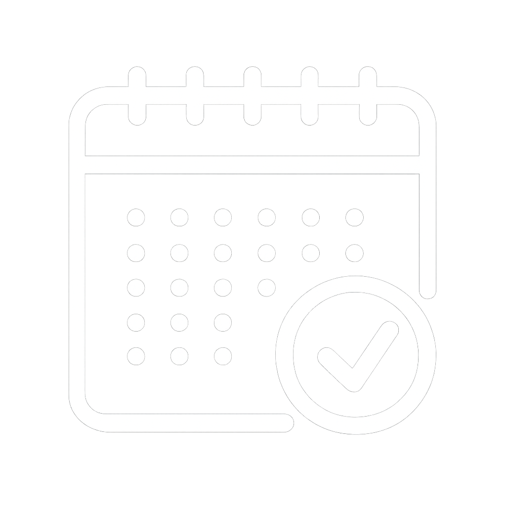 Minimalist calendar with checkmark icon