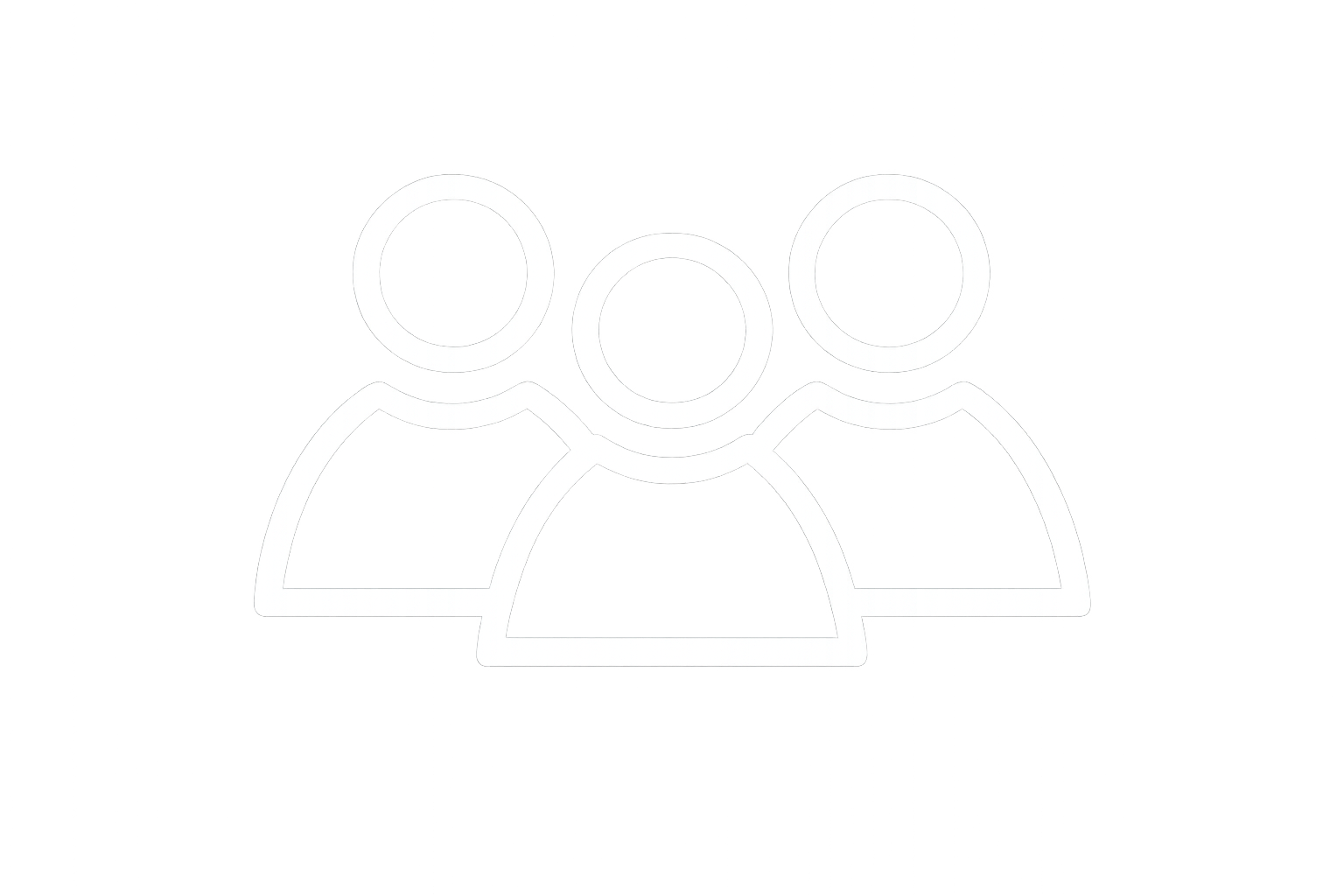 Minimalist group of figures icon