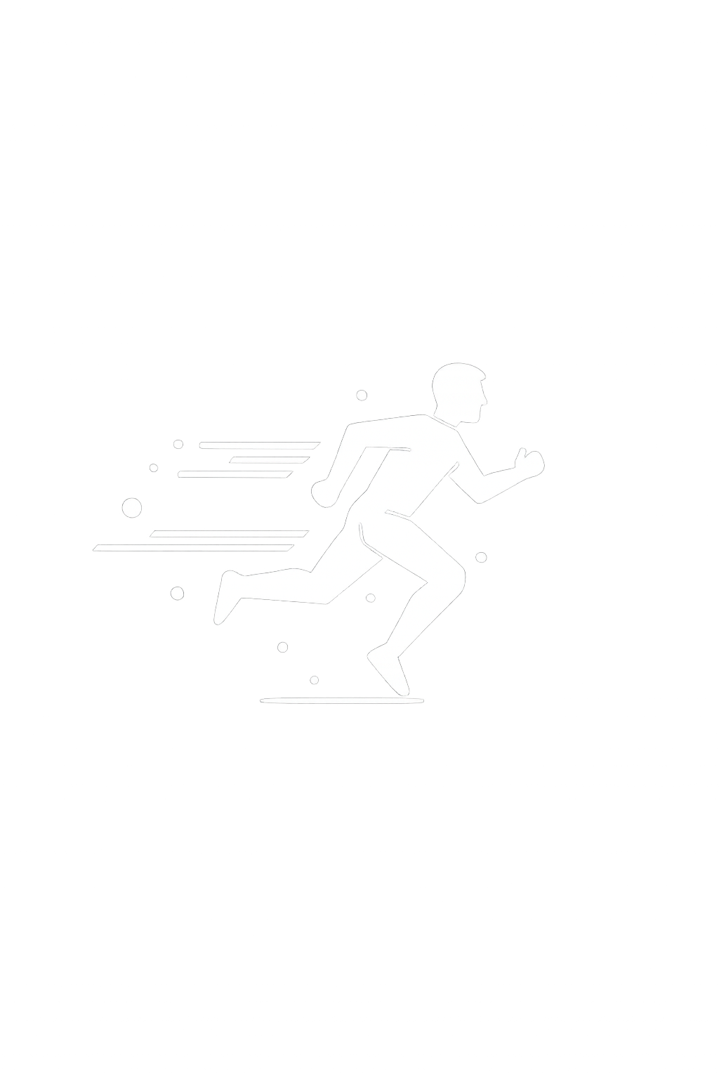 Running silhouette in motion